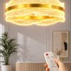 Okyanus Model 50'lik Gold 3 Renk Kumandalı Metal Salon Mutfak Oturma Yatak Odası Modern Led Avize