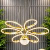 Papatya Model Gold Kaplama 3 Renk Metal Salon Mutfak Oturma Yatak Odası Modern Led Sarkıt Avize