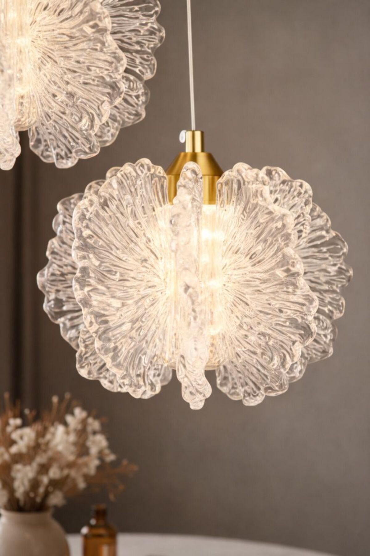Katerina Model Gold Kaplama Metal Salon Mutfak Oturma Yatak Odası Modern Led Sarkıt Avize - Görsel 3