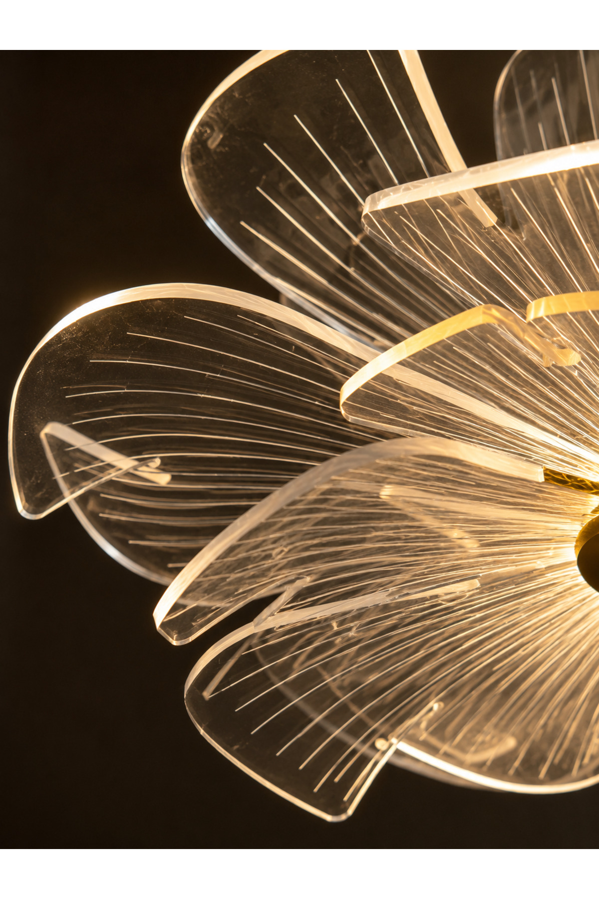 Melek Model Gold Kaplama 3 Renk Metal Salon Mutfak Oturma Yatak Odası Modern Led Sarkıt Avize - Görsel 3