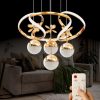 Yakamoz Model Şık Tarz Modern Salon Yemek Yatak Odası Mutfak Gold Kaplama 3 Renk Ledli Avize