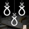 Karuna Model 3 lü Krom Kaplama 3 RENK Kumandalı Salon Mutfak Oturma Yatak Odası Modern Led Avize