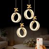 Athena Model 4 lü Gold Kaplama 3 RENK Kumandalı Salon Mutfak Oturma Yatak Odası Modern Led Avize