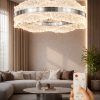 Okyanus Model 50'lik Krom 3 Renk Kumandalı Metal Salon Mutfak Oturma Yatak Odası Modern Led Avize