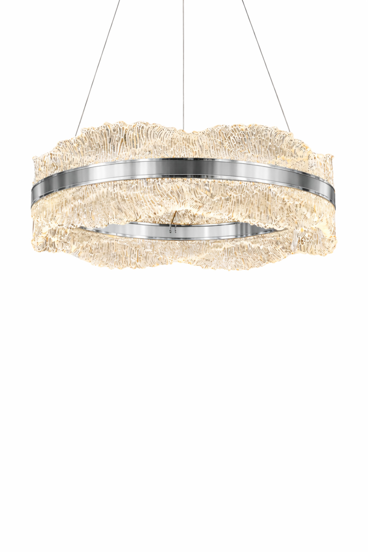Okyanus Model 50'lik Krom 3 Renk Kumandalı Metal Salon Mutfak Oturma Yatak Odası Modern Led Avize - Görsel 7