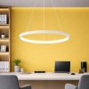 Oval Modern Beyaz Ofis Salon Mutfak Oturma Odası Hol Metal Led Sarkıt Avize