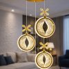 Dark Model 3 lü Gold Kaplama Metal Salon Mutfak Oturma Yatak Odası Modern Led Sarkıt Avize