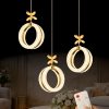 Athena Model 3 lü Gold Kaplama 3 RENK Kumandalı Salon Mutfak Oturma Yatak Odası Modern Led Avize