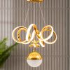 Elena Model Gold Şık Led Salon Yatak Mutfak Oturma Odası Sarkıt Beyaz Işık Led Avize