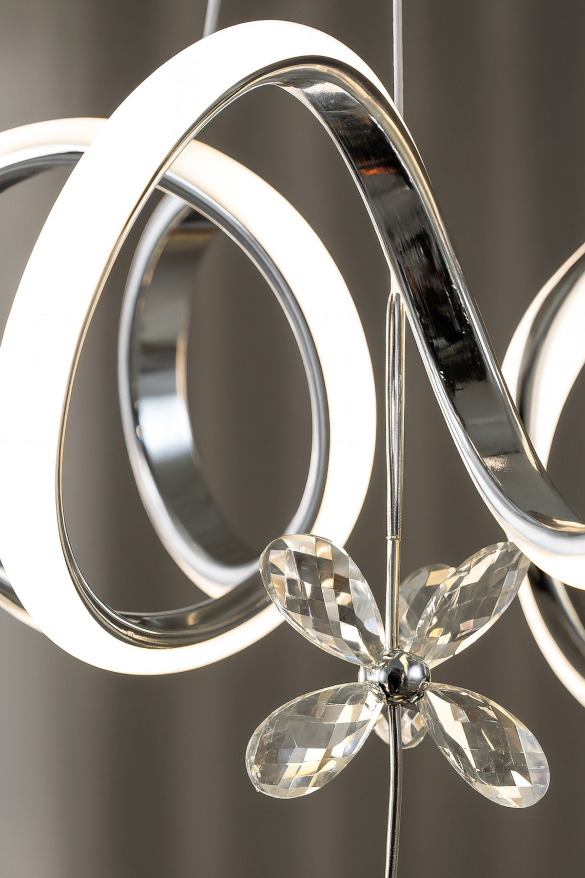 Luna Lighting Elda Model Krom Kaplama 3 Renk Metal Salon Mutfak Oturma Yatak Odası Modern Led Sarkıt Avize - Görsel 4